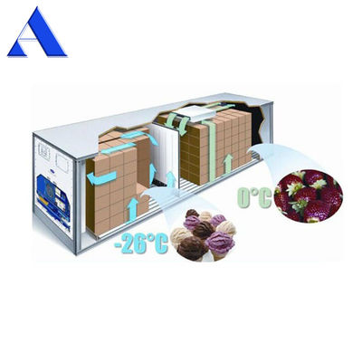 Dual Temperature 2-Room ISO 20ft Marine Refrigerated Container ISO Certified Aluminium Deep Freezers with Corten Steel