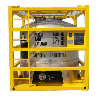 2900L-5000L Capacity Vertical Offshore Tank Container with Lifting Frame Weld Seam Acid Cleaning and Passivation Finish