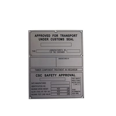 Stainless Steel CSC Plate for 20' Container Parts and Corrosion Prevention in ISO Shipping Container