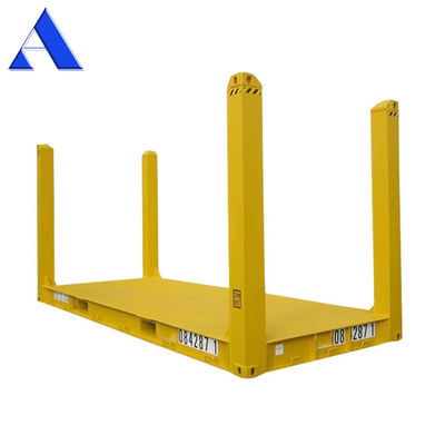 20ft 20 ft Flat Rack Container with CSC Certified Custom Color Logo Corten Steel Fixed Corner Post and BV GL ABS Approval