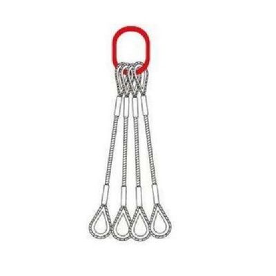 10-Ton Lifting Capacity Galvanized Sling Cable 4 legs Offshore Container Steel Coated Wire Rope Sling DNV 2.7-1 Standard