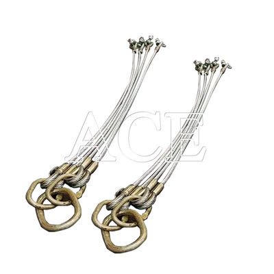 Lifting Eye Type Flat Eye DNV 2.7-1 Standard Stainless Steel Cable Wire Rope Sling 4 or 5 Legs for Offshore Container Orange