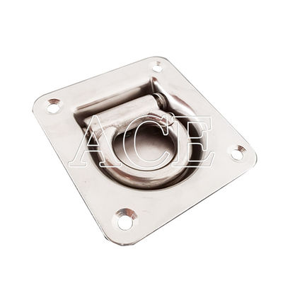 2000KN M.B.L Compression Stainless Steel Floor Mount Rope Car and Truck Accessories Lashing Tie Down D Rope Ring for Heavy-Duty