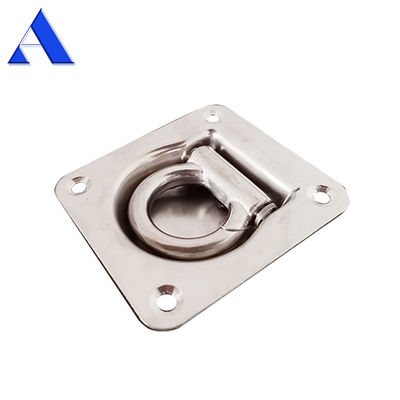 2000KN M.B.L Compression Stainless Steel Floor Mount Rope Car and Truck Accessories Lashing Tie Down D Rope Ring for Heavy-Duty