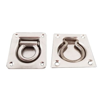 2000KN M.B.L Compression Stainless Steel Floor Mount Rope Car and Truck Accessories Lashing Tie Down D Rope Ring for Heavy-Duty