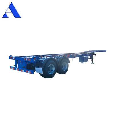 12R22.5 Linglong Tire 2 Axle 40ft 20ft Shipping Chassis with Gooseneck Skeleton Truck Frame Semi Trailer Container