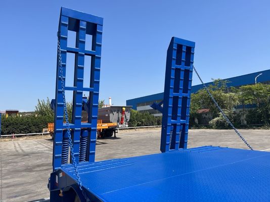12489 x 2480 x 1530mm 2/3 Axles Carbon Steel Extendable Lowbed Lowboy Flatbed Semi Truck Trailer for Max Payload 20-100 Ton