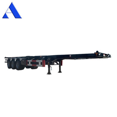 Truck Trailer 40ft Steel Shipping Container Semi Trailer 3 Axles Skeleton Frame Transportation Chassis for Cargo Loading