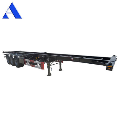 Truck Trailer 40ft Steel Shipping Container Semi Trailer 3 Axles Skeleton Frame Transportation Chassis for Cargo Loading