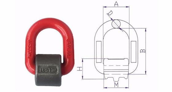 Trailer Locks Container Lashing Materials 1.2T 2T 5.3T 8T 15T Metal D Ring with Welded Clamp