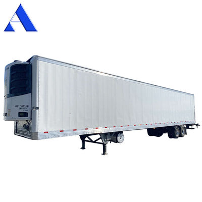 Semi-Trailer Truck 2 Axles 8 Wheels 40ft 48ft 53ft Flatbed 12R22.5 Tyre Insulated Van Reefer Steel Iron Material TS16949 Certificate