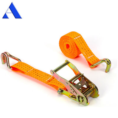 Durable 3-10m Length Polyester Cargo Ratchet Tie Down Lashing Straps with Polyester Retractable Wrench Set