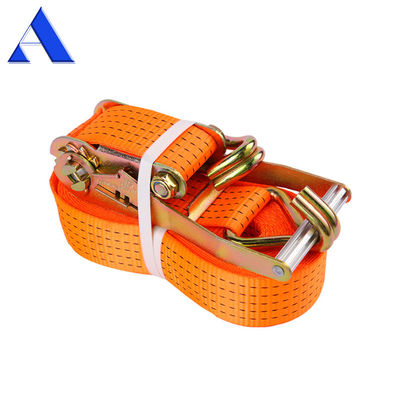Durable 3-10m Length Polyester Cargo Ratchet Tie Down Lashing Straps with Polyester Retractable Wrench Set