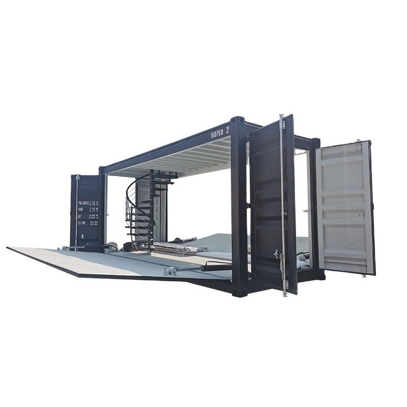 Professional Customized Side Opening 20ft Shipping Container Coffee Shop Fast Food Shop with Ladder and Top Security Rail