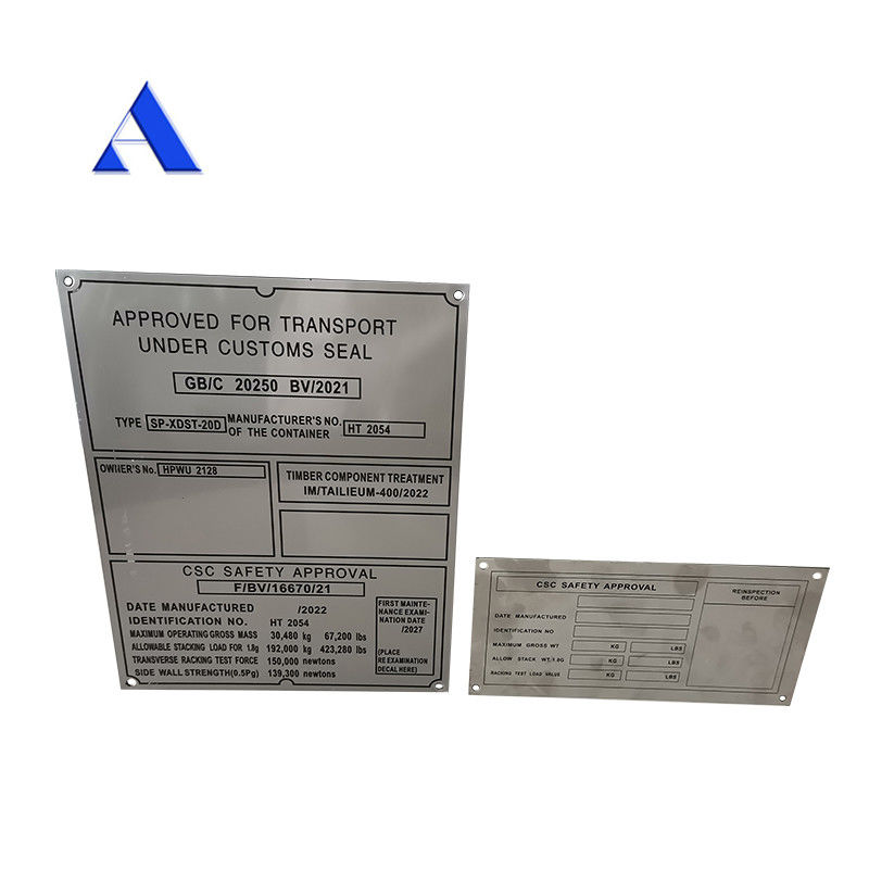 Stainless Steel CSC Plate for 20' Container Parts and Corrosion Prevention in ISO Shipping Container