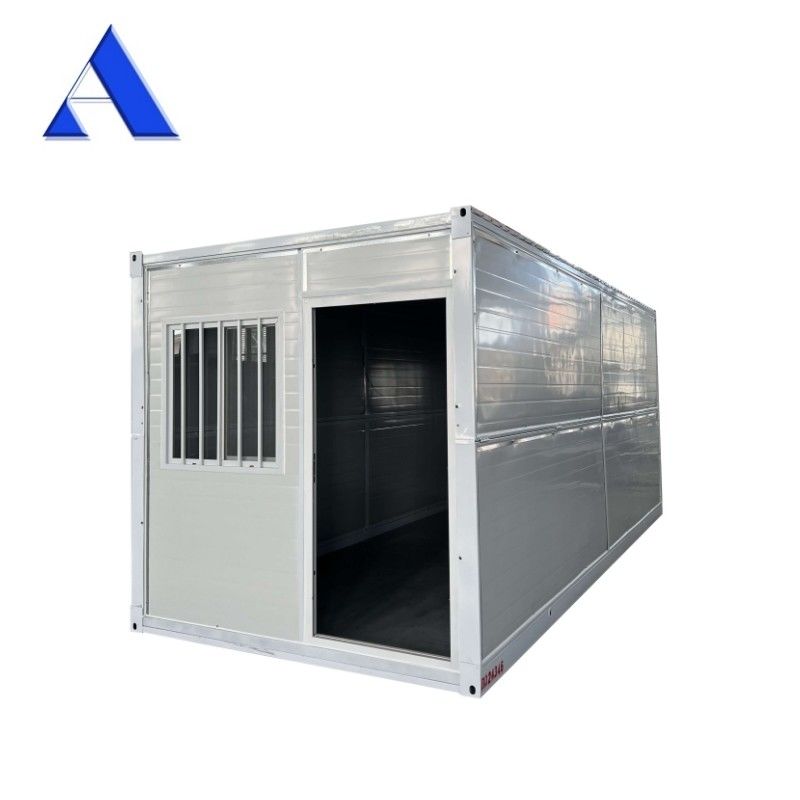 Fast Install Foldable Collapsible 20ft 6m Flat Rack Storage Container House with Sandwich Panel