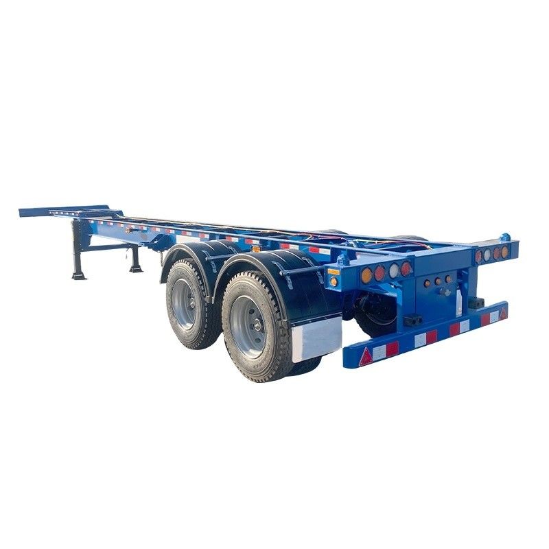 12R22.5 Linglong Tire 2 Axle 40ft 20ft Shipping Chassis with Gooseneck Skeleton Truck Frame Semi Trailer Container