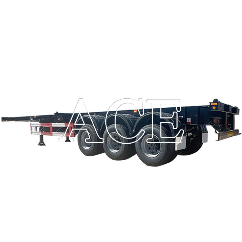 Truck Trailer 40ft Steel Shipping Container Semi Trailer 3 Axles Skeleton Frame Transportation Chassis for Cargo Loading