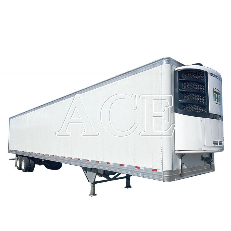 Semi-Trailer Truck 2 Axles 8 Wheels 40ft 48ft 53ft Flatbed 12R22.5 Tyre Insulated Van Reefer Steel Iron Material TS16949 Certificate