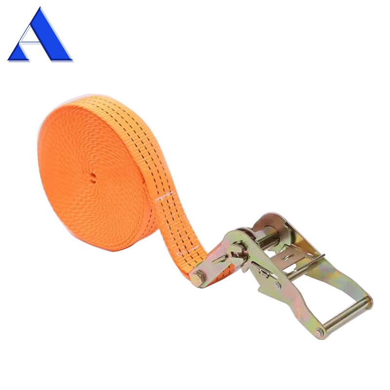 Durable 3-10m Length Polyester Cargo Ratchet Tie Down Lashing Straps with Polyester Retractable Wrench Set